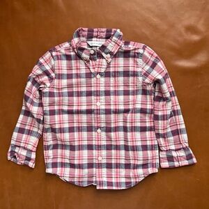 JANIE & JACK Red and Navy Plaid Shirt, 3T